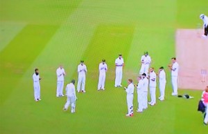 David Clark given guard of honour by England team