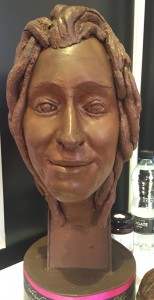 Chocolate statute of Amy Williams from Gadget show