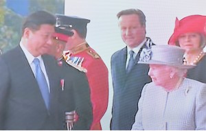 Xi Jinxing greets by Queen and David Cameron