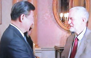 Xi Jinping with Jeremy Corbyn