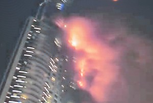 20 floors including the lower ground floor and core of the building is engulfed in flames.