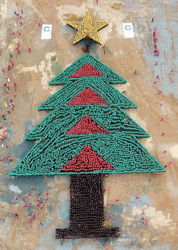 Human Christmas tree