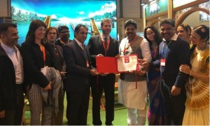 Kerala Tourism Minister AP Anil Kumar at the Fiture trade fair in Madrid