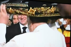 Pope wearing Mexican hat