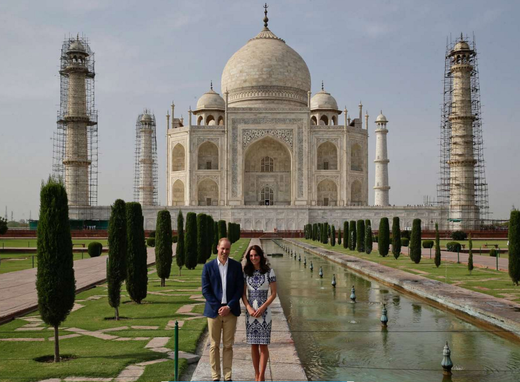 Royal couple William and Kate at Taj Mahal