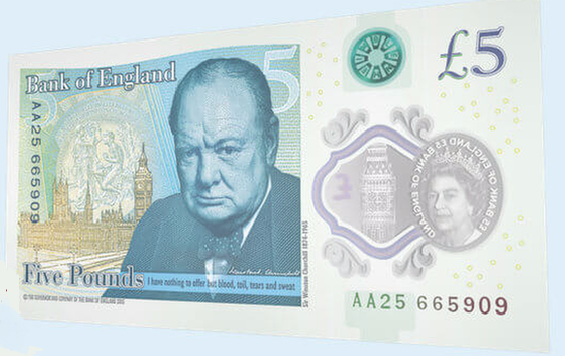 New Polymer £5 note