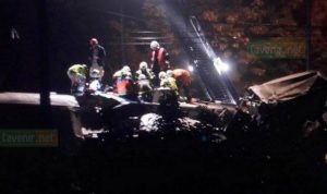 Rescue workers at the Belgium train crash wreckage