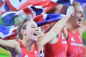 GB celebrating gold medal