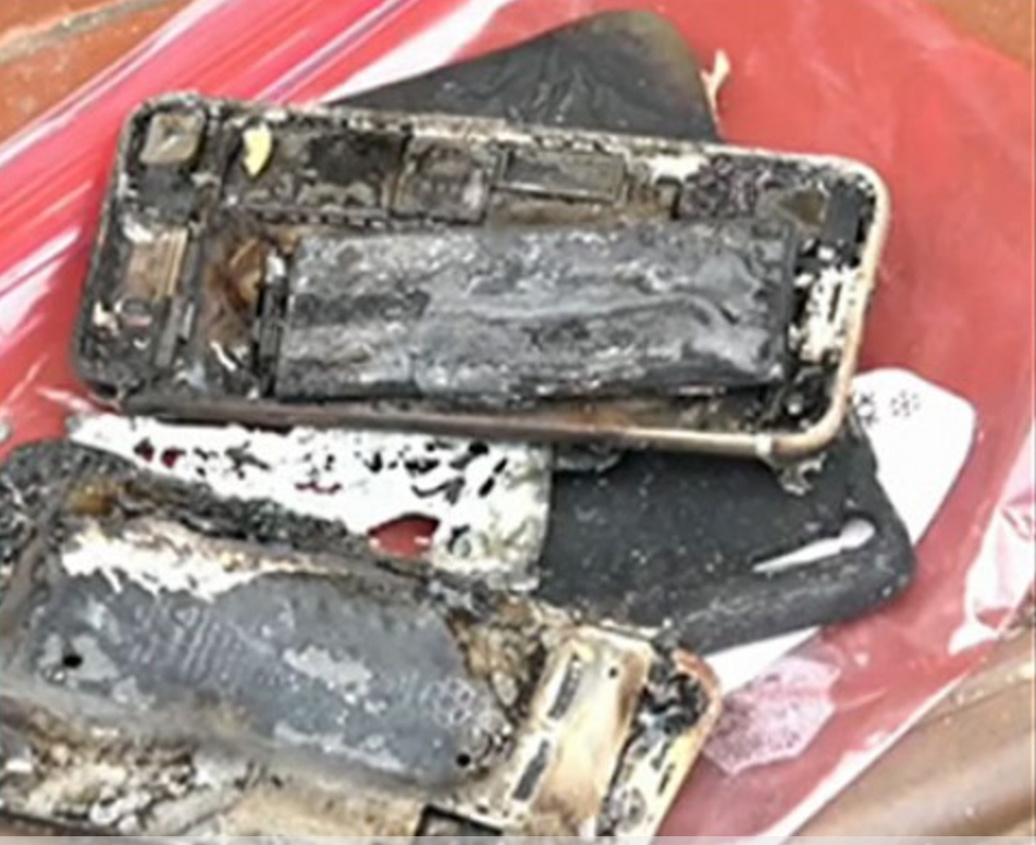 Remains of the exploded IPhone 7