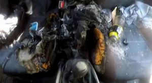 Dashboard of car where IPhone 7 caught fire