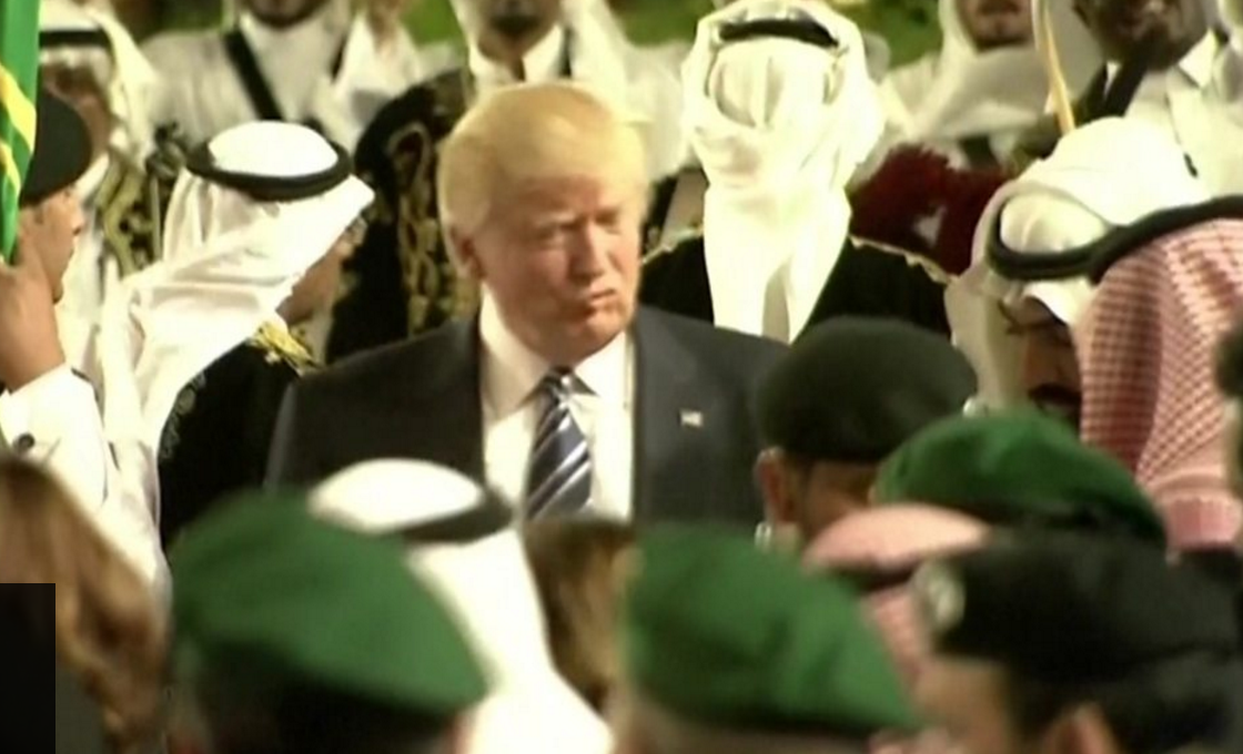 President Trump joining in the Saudi Sword dance