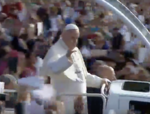 Pope Francis visiting Fatima