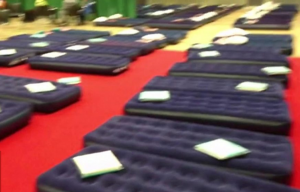 Air bed for evacuated residents of tower block