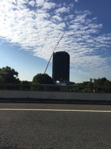 Air drop investigation via crane at Grenfell Tower