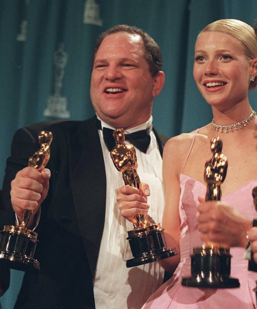 Harvey Weinstein with Gwneth Petrow winning the Oscar The Shakespear in Love