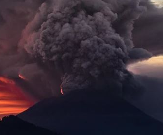Bali volcano erupts