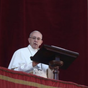 Pope Francis delivering Christmas message