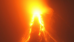Asymmetrical Mount Mayo erupts