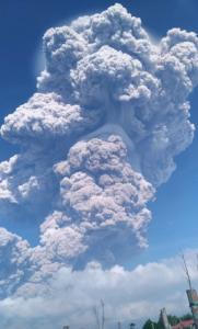 Sinabung volcano erupts