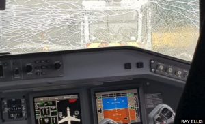 Flybe pane forced to return after its windscreen was cracked.