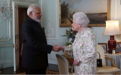 Indian Prime Minister Narendra Modi's private audience with Queen