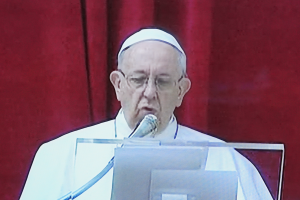 Pope Francis delivering Easter message