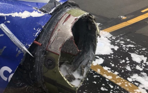 South West Airline Boeing 737-700 engine blown up
