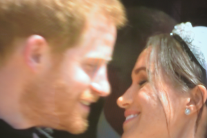 Harry and Meghan about to kiss