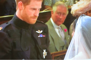 Prince Harry, Meghan and Prince Charles in the middle