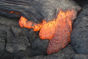 Molten lava from Puu Oo's eruption
