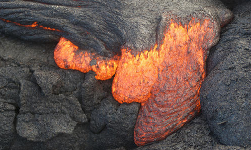 Molten lava from Puu Oo's eruption