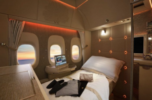 Virtual Windows inside Emirates Boeing 777-300E