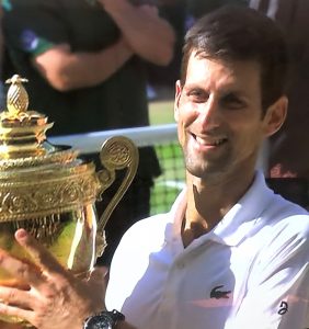 Novak winning 4th time Wimbledon trophy