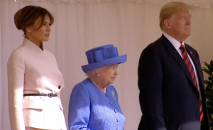 President Trump amd Malania meeting Queen Elizabeth II for tea at Windsor Castle