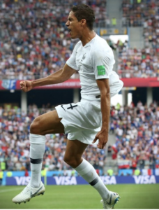 Rapahel Varane scores to put France in lead