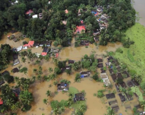 Aerial view of disaster hit Kerala