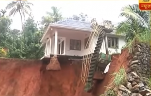 House hanging in Kerala after a landslide underneath 
