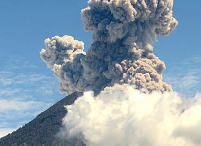Volcano erupting at Mount Krakatoa