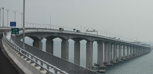 The World's longest sea-crossing bridge connecting Hong Kong- Macai-China