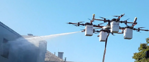 The Aerones Drone which can wash windows and fight fires.