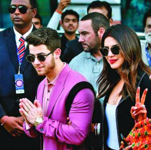 Nick Jonas and Priyanka Chopra at Isha Ambani pre wedding party at Udaipur