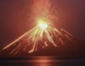 Mount Karakota erupts