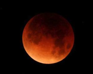 Blood moon eclipse
