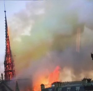 Spire comes down