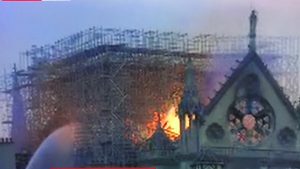 Blaze at 850-year-old Norte Dame Gothic Cathedral