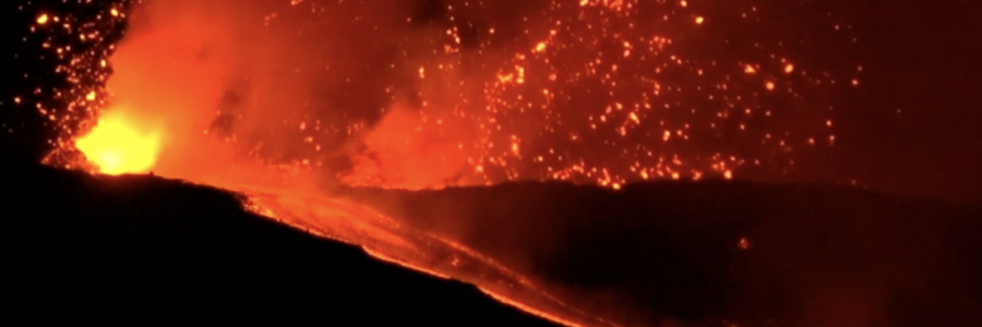 Mount Etna erupts and lights up the night sky