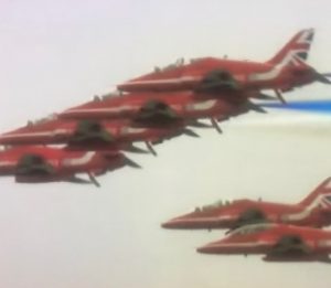 Red Arrows doing a fly past