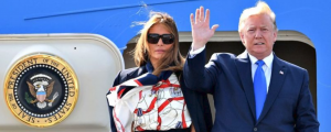 President Trump and the First Lady Melania Trump arrives in London
