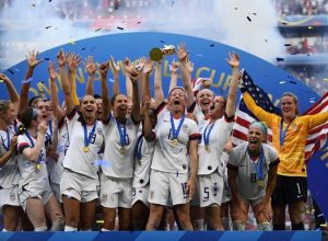 Victorious US Women's football team