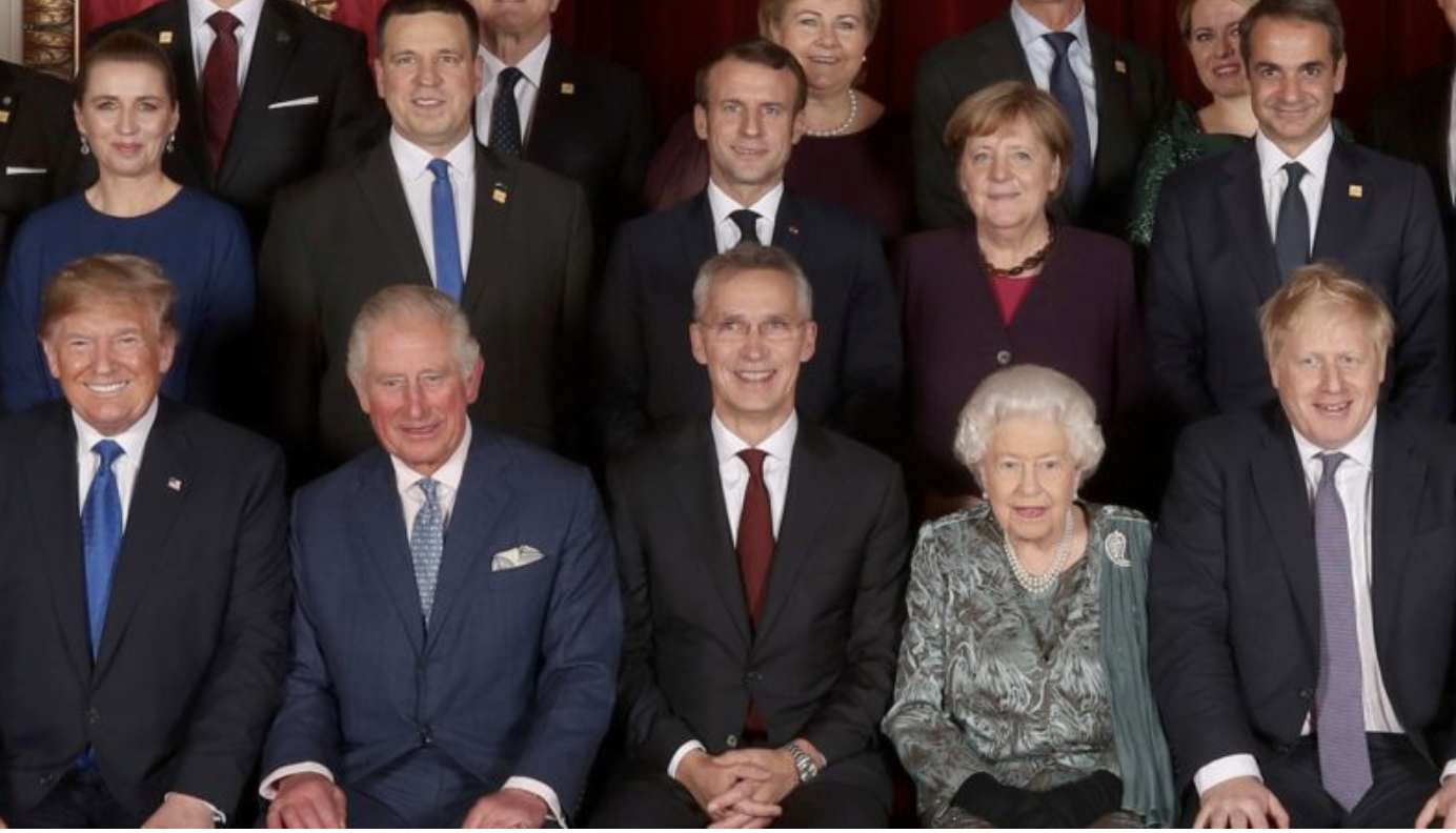 Nato leaders at Buckingham Palace with Queen